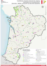Nouvelle-Aquitaine : installations classées relevant des régimes autorisation et enregistrement - atlas DREAL 2021