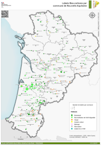 Nouvelle-Aquitaine : Labels bas-carbone par commune - atlas 2024