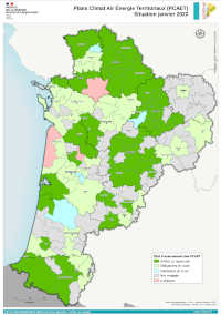 Nouvelle-Aquitaine : Plans Climat Air Energie Territoriaux (PCAET) - atlas DREAL 2021
