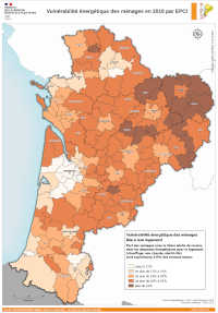 Nouvelle-Aquitaine : Vulnérabilité énergétique des ménages - atlas DREAL 2021