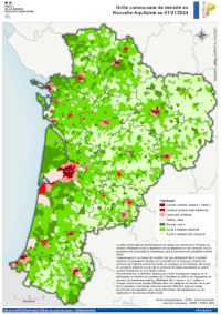 Nouvelle-Aquitaine : grille communale de densité - atlas 2024