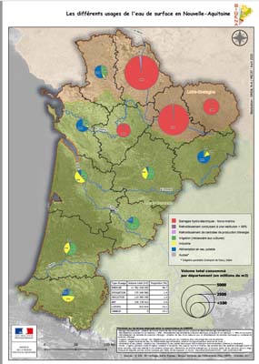 Nouvelle-Aquitaine : usages de l'eau de surface
