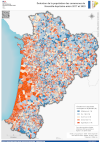Nouvelle-Aquitaine : évolution de la population communale 2015-2021 - atlas DREAL 2024