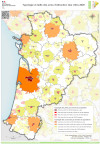 Nouvelle-Aquitaine : typologie et taille des aires d'attraction des villes 2020