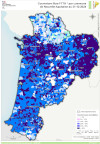 Nouvelle-Aquitaine : couverture fibre FTTH par commune au 31 décembre 2024