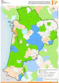 Nouvelle-Aquitaine : état d'avancement des schémas de cohérence territoriale (SCOT) - atlas DREAL 2021