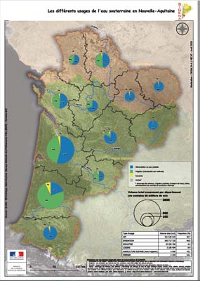 Nouvelle-aquitaine : usages de l'eau souterraine