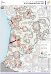 Nouvelle-Aquitaine : flux domicile-travail entre aires d'attraction des villes