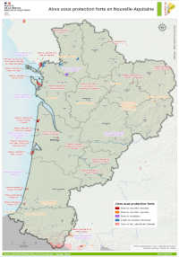 Nouvelle-Aquitaine : aires sous protection forte - atlas DREAL 2021