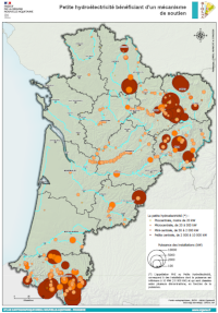 Nouvelle-Aquitaine : Petite hydroélectricité bénéficiant d'un mécanisme de soutien - atlas 2024