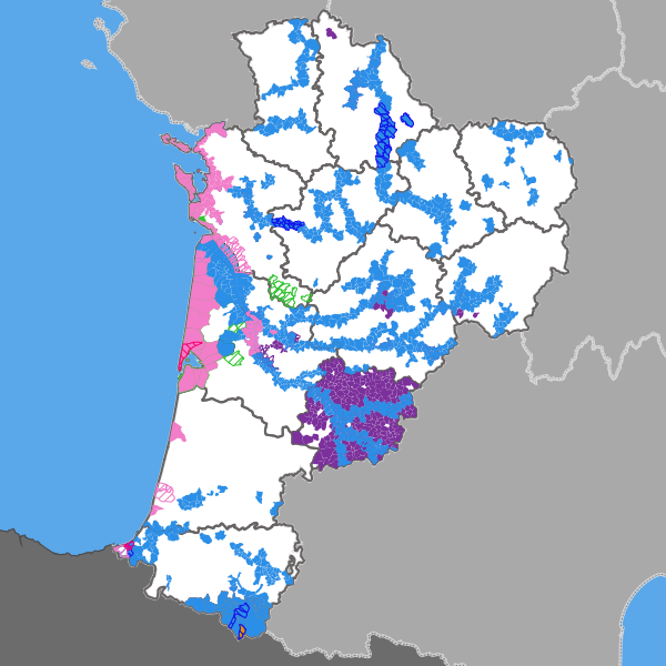 Nouvelle-Aquitaine : communes concernées par un plan de prévention des risques naturels (PPRN)