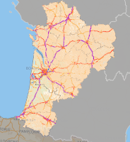 Nouvelle-Aquitaine : trafics du réseau autoroutier concédé, du réseau national et du réseau départemental en 2019