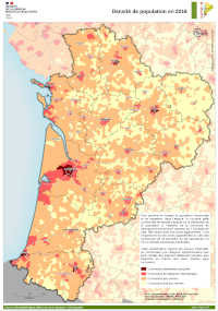 Nouvelle-Aquitaine : densité de population 2018 - atlas DREAL 2021
