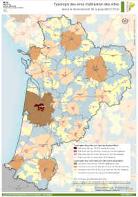 Nouvelle-Aquitaine : typologie des aires d'attraction des villes - atlas DREAL 2021