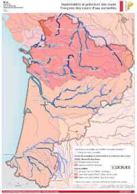 Nouvelle-Aquitaine : Tronçons de cours d'eau surveillés - atlas DREAL 2021