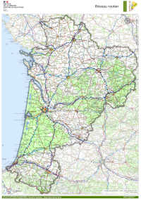 Nouvelle-Aquitaine : réseau routier - atlas DREAL 2021