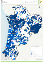 Nouvelle-Aquitaine : couverture fibre FTTH (atlas 2023)
